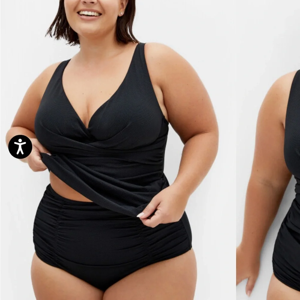 City Chic Black Swim Top - Picture 4 of 6